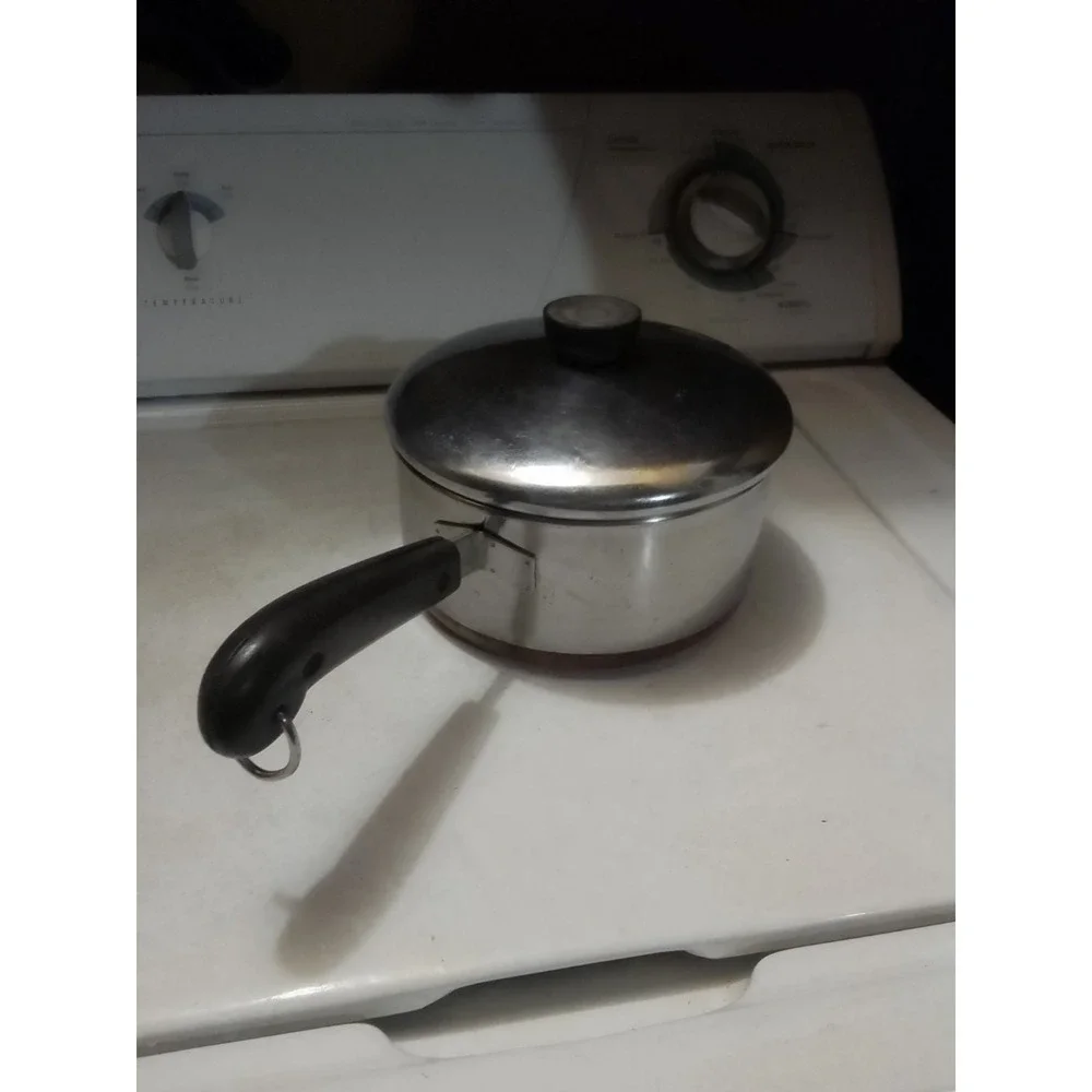 Vintage Revere Ware Cooper Bottom  Pan With Lid 2 QUART 7